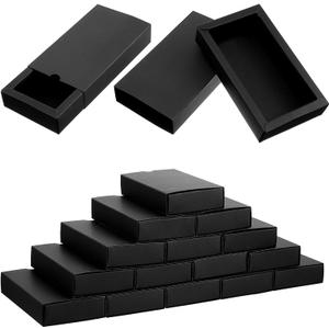 Telooco 30 Pack Kraft Paper Drawer Box 6.38x3.62x1.26 Inches Crafts Foldable Cardboard Present Boxes Festival Gift Wrapping Box for Business Wedding Party Favors Jewelry Trinkets Packaging (Black) Telooco 30 Pack Kraft Paper Drawer Box 6.38x3.62x1.26 Inches Crafts Foldable Cardboard Present Boxes Festival Gift Wrapping Box for Business Wedding Party Favors Jewelry Trinkets Packaging (Black)