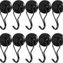 E BAVITE Black Swivel Swing Magnetic Hooks 120LB Refrigerator Magnet Hook 10 Pack Strong Neodymium Magnet Hook for Magnets Surfaces 67.5mm(2.66in) in Length