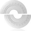 Uenhoy Split Lighting Ceiling Medallions for Light Fixtures and Ceiling Fans, 12" OD x 4" ID Round Ceiling Cover Plate, PU Ceiling Fan Medallion, White