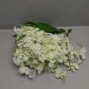 GPARK (36 Branches 12 Pack /45 inch /3.7ft Wisteria Hanging Artificial Flowers Fake Bushy Silk Vine Garland String for Wedding Party Garden Greenery Home Wall Deco Beige+Green+White