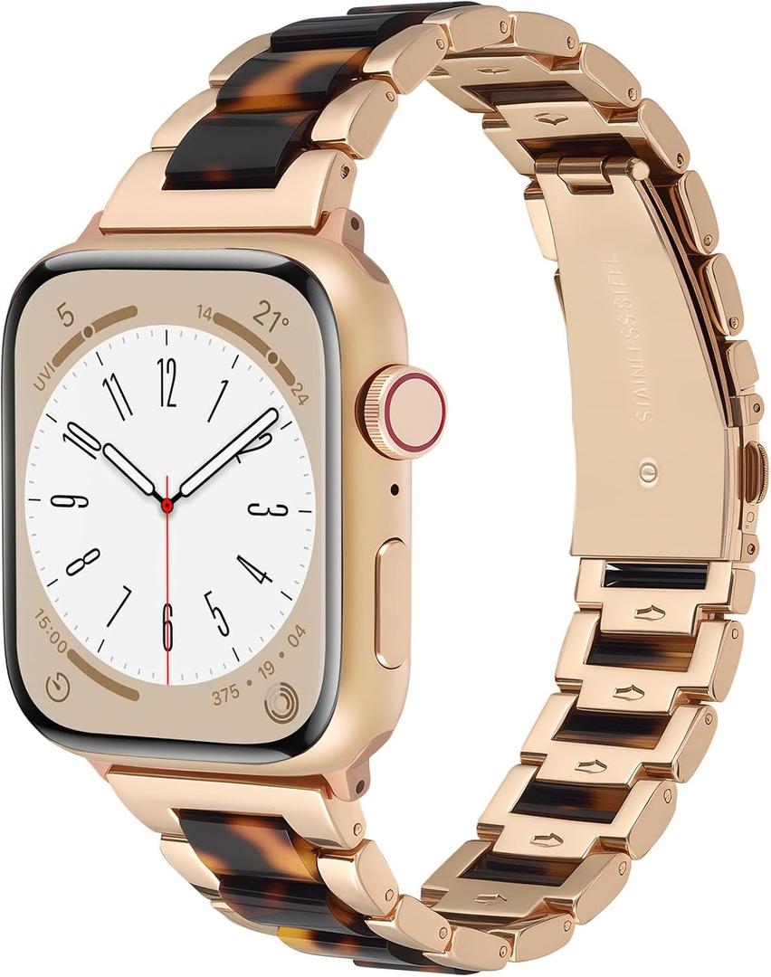 CRIS-BAND Resin Bands Compatible with Apple Watch Series 11/10/9/8/7 Bands 46mm 45mm 44mm 42mm 41mm 40mm for Women, Strap for iWatch Ultra 3/2 49mm Series 6/5/4/3/2/1/SE3 Slim Bracelet Wristband