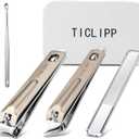 Heavy-Duty Stainless Steel Toenail Clippers Set with Built-in File, Sharp Precision Nail Cutter & Fingernail Trimmer for Men Women Seniors Thick Nails Daily Use