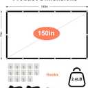 Projector Screen TOWOND 150 inch Projection Screen Indoor Outdoor Washable Anti-Crease 16:9 HD Rear Front Movies Screen for Home Theater Office