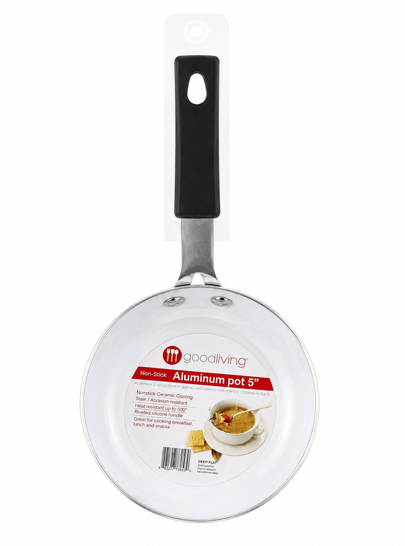Jacent Non-Stick Aluminum Pot 5in, 1 EA, 0.5 Quarts Black