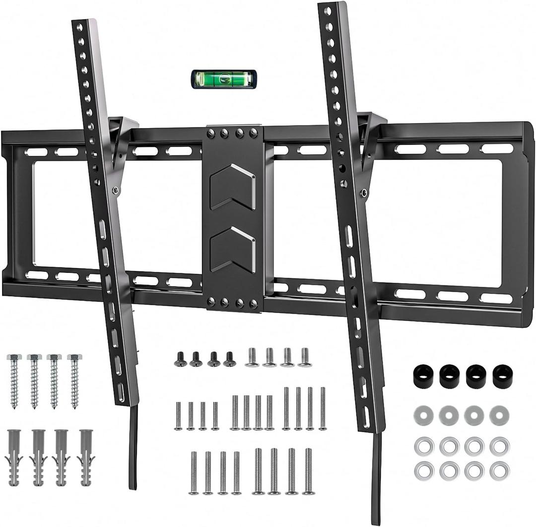 TV Wall Mount for Most 37-82 Inch, Low Profile Tilt Wall Mount TV Bracket for Flat/Curved TVs with Max VESA 600x400mm, Fits 16"-24" Studs Up to 132 lbs, Black