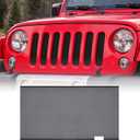 AggAuto Grill Mesh Insert Compatible with Jeep Wrangler JK JKU 2007-2018, Black Aluminum Alloy Metal Front Grille Insert Fit for Wrangler Accessories, 63.5% Open Area Rhombic Hole