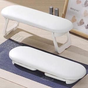 Diesisa Nail Arm Rest, Foldable PU Leather Nail Hand Rest For Manicure, with Soft Nail Mat for Table, Soft Hand Rest for Acrylic Nails/Nail Hand Pillow for Manicure Salon Use-white