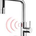 Charmingwater Touchless Kitchen Faucet with 5 Modes Pull Down Sprayer, Single Handle Stainless Steel Motion Sensor Faucet for Kitchen Sink, Brushed Nickel