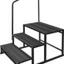 RV Steps with Handrail for Both Sides, 3 Step Stool with Handle for Elderly w/Wide Platform & Anti-Slip Mats, Portable Stairs for Hot Tub/Camper/Mobile Home/Porch/SPA Pool/Pet Stairs