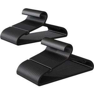 100 Pack Clothes Hangers, Non Slip Plastic Coat Hangers, Space Saving Hangers, Heavy Duty, Hanging Dry Wet Clothes, 16.4" x 8.3", Black, UAPY05100B