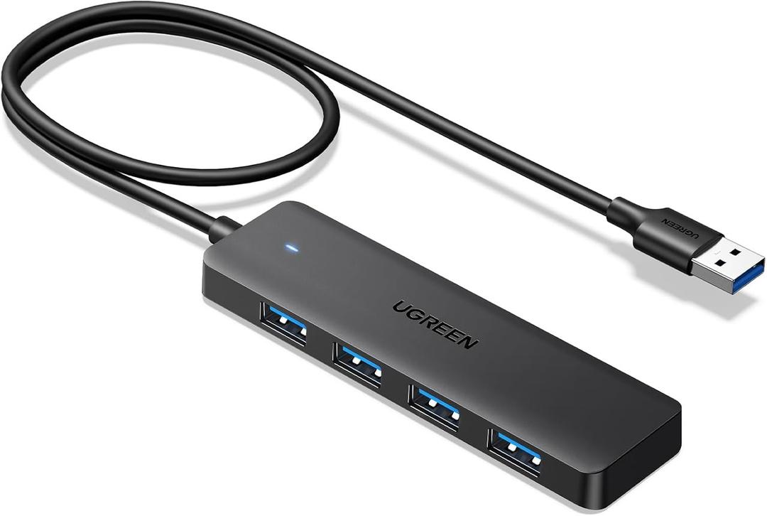 UGREEN USB 3.0 Hub, 4 Ports USB A Splitter Ultra-Slim USB Expander for Mouse, Keyboard, Flash Drive, U Disk, Printer Compatible with Laptop, Desktop PC, Xbox, PS5, and More 2FT