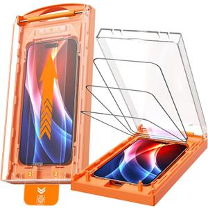 MRGLAS 3 Packs for iPhone 16 Pro Screen Protector 6.3'' [Bubble Free, Auto-Dust Removal] Easy Installation [10X Military Protection] HD Tempered Glass Case Friendly