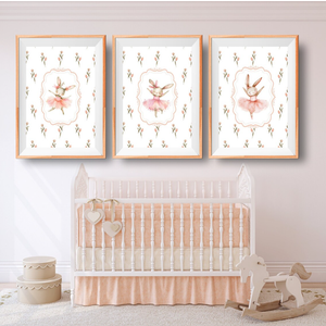 Printable Ballerina Bunny Nursery Wall Decor, Set of 3, Woodland Nursery, Bunny Wall Art, Girls Room Decor, Ballet Gifts, Rabbit, Pink Tulip