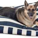 Majestic Pet Stripes Rectangle Large Dog Bed Washable – Non Slip Comfy Pet Bed – Dog Crate Bed with Removable Washable Cover – Dog Kennel Bed for Sleeping, Polyester Fiber, X-Large, Navy Blue