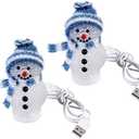 Uonlytech 2pcs LED Christmas Lights Light Up Snowman Ornaments with Hat USB Charging RGB Color Changing Night Light Christmas Table Centerpiece Decorations (Blue)