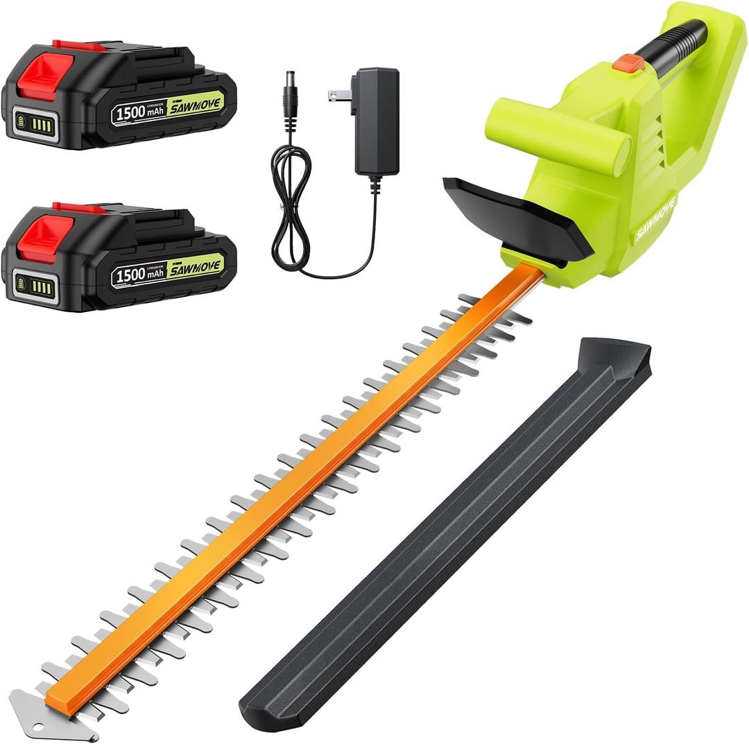 20V Lightweight Hedge Trimmer Cordless with 2 Batteries & Charger, 3/4" Cut