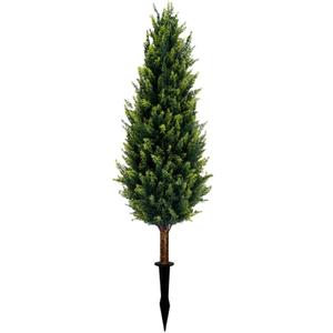 Artificial Cedar Topiary Tree with Ground Spike 3FT, Outdoor Faux Plants UV Resistant Fake Bushes Shrubs for Garden, Yard, Porch, Patio Decor (Normal)