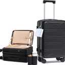 LOVEVOOK Carry On Luggage 20 Inch, Airline Approved Expandable Hard Shell Suitcase with Spinner Wheels, TSA Lock & Cup Holder, Fits Most Overhead Bins
