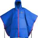Camping Wearable Blanket, Large Hooded Poncho Windproof & Water-Repellent, 75 x 55 inch, Warm & Portable, for Outdoor, Sports, Concerts, Travel, Picnic, Car, Gift (Blue)