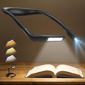 Neck Reading Light Book Lovers Gifts, Rechargeable 2000mAh 10-80Hrs Eye-friendly Wide Lamp Book Light, Birthday Christmas Stocking Stuffers for Men Women Readers, Camping Knitting Crochet Accessories