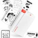ORGBRO Sticker Printer Machine, X3 Mini Printer Print Pods Portable Thermal Inkless Sticker Maker, 2-3 Inch 300 DPI Bluetooth Pocket Printers for Smartphones, Notes, Journal, Photos, DIY, Kids Gift (White)