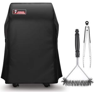 Kingkong 7105 Premium Grill Cover for Weber Spirit 210 Series Gas Grills with Both Collapsed (Not Fit for Spirit II E-210) Including Grill Brush and Tongs