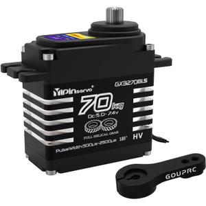 GOUPRC 70kg Brushless Servo for 1/8 1/10 1/12 RC Truck Car Crawler Boat Robot, 8.4V Oblique Gear High Torque Servo