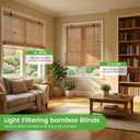 Bamboo Blinds, Easy to Install Bamboo Shades for Indoor Windows, Custom Sizes Roller Shades for Indoor Windows, Roll Up Blinds Indoor Outdoor Patio, 28"W x 48"H
