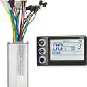 24V 36V 48V Ebike Controller Kit 500W 25A Brushless Motor Controller and Ebike LCD Display Control Panel Electric Bike Controller Scooter Controller Electric Bicycle Speed Controller BLDC
