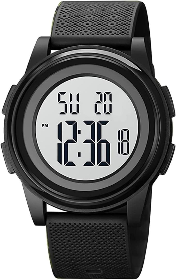 OLAZONE Ultra-Thin Minimalist Sports Waterproof Digital Watches Men with Wide-Angle Display Wrist Watch for Men Women