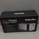 Mueller UltraToast Full Stainless Steel Toaster 2 Slice, Long Extra-Wide Slots with Removable Tray, Cancel/Defrost/Reheat Functions, 6 Browning Levels with LED Display, Housewarming Gifts New Home