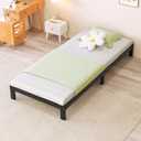 4 Inch Twin Bed Frame Heavy Duty Low Profile Metal Platform No Box Spring Needed with Steel Slat Support,Easy Assembly,Noise-Free (4 inch,Twin)