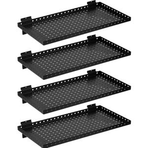 Heavy Duty Slatwall Shelf 24x12Inch, Steel Slatwall Accessories Storage Rack for Garage, Retail, Workshop (4, 24x12Inch)