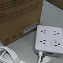 Extension Cord 15 Ft, Power Strip with 4 USB Ports(2 USB C), HANYCONY 8 Surge Protector Outlets with Flat Plug, Wall Mount, Desk for Home Office College Dorm Room Essentials
