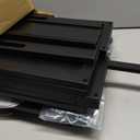 Wood Under Bed Storage Containers Underbed Organizer with Wheels with Large Capacity Dust Bag,Sturdy Wood Rolling Under Bed Shoe Storage Organizer 2 Packs (Walnut, Tall) (Black, Large)