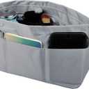 Vercord Purse Organizer Insert Bag Tote Handbags Pocketbook Inserts Organizers Zipper 11 Pockets Light Grey Medium