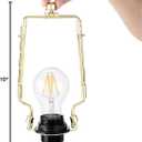 Mornajina 7 8 9 10 inch Lamp Shade Harp Holder, Adjustable Lamp Harps and Finals, Fit both Standard Lamp Rod and E26 E27 Light Base UNO Fitter Adapter Converter Finial Set (Gold)
