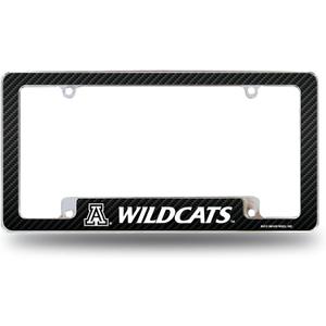 Rico Industries NCAA Carbon Fiber 12" x 6" Chrome All Over Automotive License Plate Frame for Car/Truck/SUV