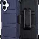 Saiboro for iPhone 17 Belt Clip Case Holster with Stand, Shockproof Heavy Duty Rugged, 2 Layers of Sturdy for iPhone Case 17,for Protective iPhone 17 Case Defender(Blue)