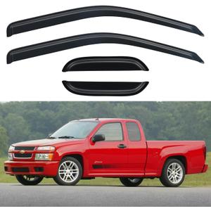 Window Visors Rain Guards Shield for 2004-2012 Chevy Colorado/GMC Canyon Extended Cab, Out-Channel Window Vent Wind Deflectors Visors Shades for 04 05 06 07 08 09 10 11 12 Colorado/Canyon