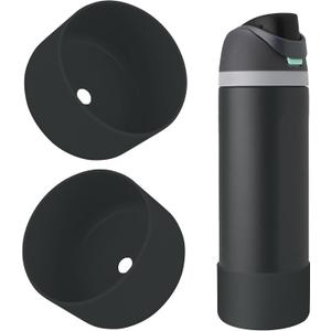 2PCS Silicone Water Bottle Boot, Compatible with Owala 24oz 32oz 40oz, Protective Anti-Scratch & Anti-Dent No Noise Sleeve Cover for FreeSip/Twist/Flip Water Bottles (Foggy Tide, 24oz)