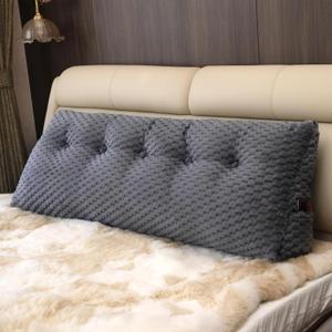 Large Headboard Wedge Pillow, Bed Rest Reading Pillow, Back Support Long Pillow, Bed Bolster Rest Reading Pillow with Removable Cover (Grey, Queen:59 * 20 * 8Inches)