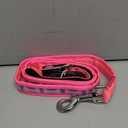 Flashseen Light Up Dog Leash, 4FT LED Dog Leash with Double-Sided Light, Type-C Rechargeable Glow in The Dark Lights for Night Walking with Padded Handle (Pink)