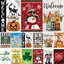 Seasonal Garden Flags Set of 12 Double Sided 12 x 18 Inch Yard Flags, Small Garden Flags for Outside, Fall Winter Halloween Christmas Outdoor Flags, Holiday Flags for All Seasons