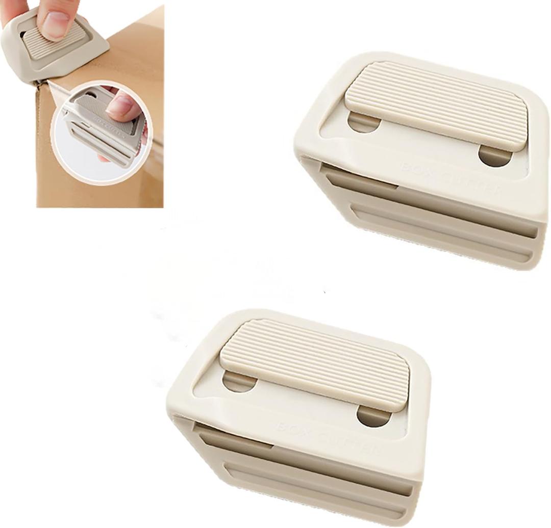 Mini Ceramic Box Cutter - Auto-Retractable 7mm Blade, Magnetic Package Opener, Compact Utility Knife for Mail, Crafts & DIY(2, white)