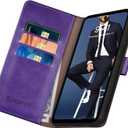SUANPOT for Moto G Stylus 2022 4G Wallet case RFID Blocking Credit Card Holder, Flip Folio Book PU Leather Phone case Shockproof Cover Women Men for Stylus 2022 4G case (Purple)
