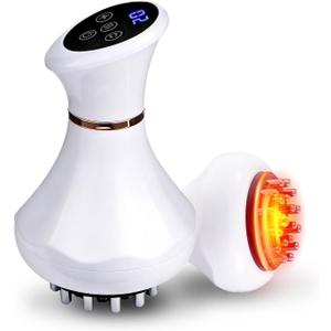 Lymphatic Drainage Massager,4-in-1 Electric Body Sculpting Brush,Helps Reduce Stretch Marks&Cellulite for Relaxation,Multi-Speed Anti Cellulite Massage Tool for Belly Legs Arms(White)