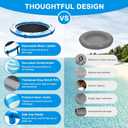 GYMMALL Inflatable Water Hammock Floating Dock 8 FT with Mesh, Tanning Pool Raft Round Ring for Adults, Sun Float Chill Platform for Lake and Beach with Water Ladder and Cup Holder