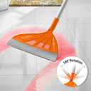 Multifunction Magic Rubber Air Broom, Replaceable Silicone Floor Squeegee, Sweeper and Scrape 2 in 1 Household Cleaning Squeegee Broom for Floor, Bathroom, Kitchens, Tile, Glass (Orange)