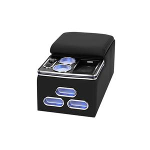 Universal Center Console Armrest Organizer with Wireless Charging Phone Holder Cup, Truck Bench Seat Center Console, Rear Bench Seat Armrest Van, Car Minivan Truck,Center Console Armrest Organizer